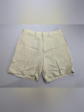 Polo Ralph Lauren 34 Bedford Linen Chino Shorts Pleated Preppy Tyler Andrew
